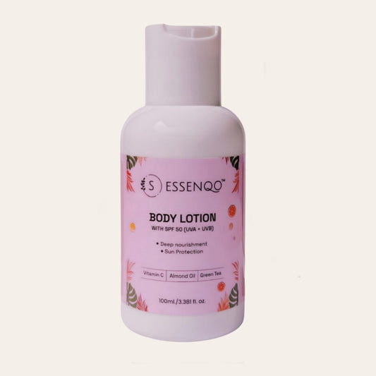 ESSENQO Body Lotion with SPF 50: Deep Nourishment, Complete Sun Protection (100 ml)