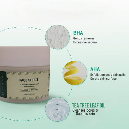 ESSENQO Tea Tree and AHA BHA Face Scrub (100 ml)